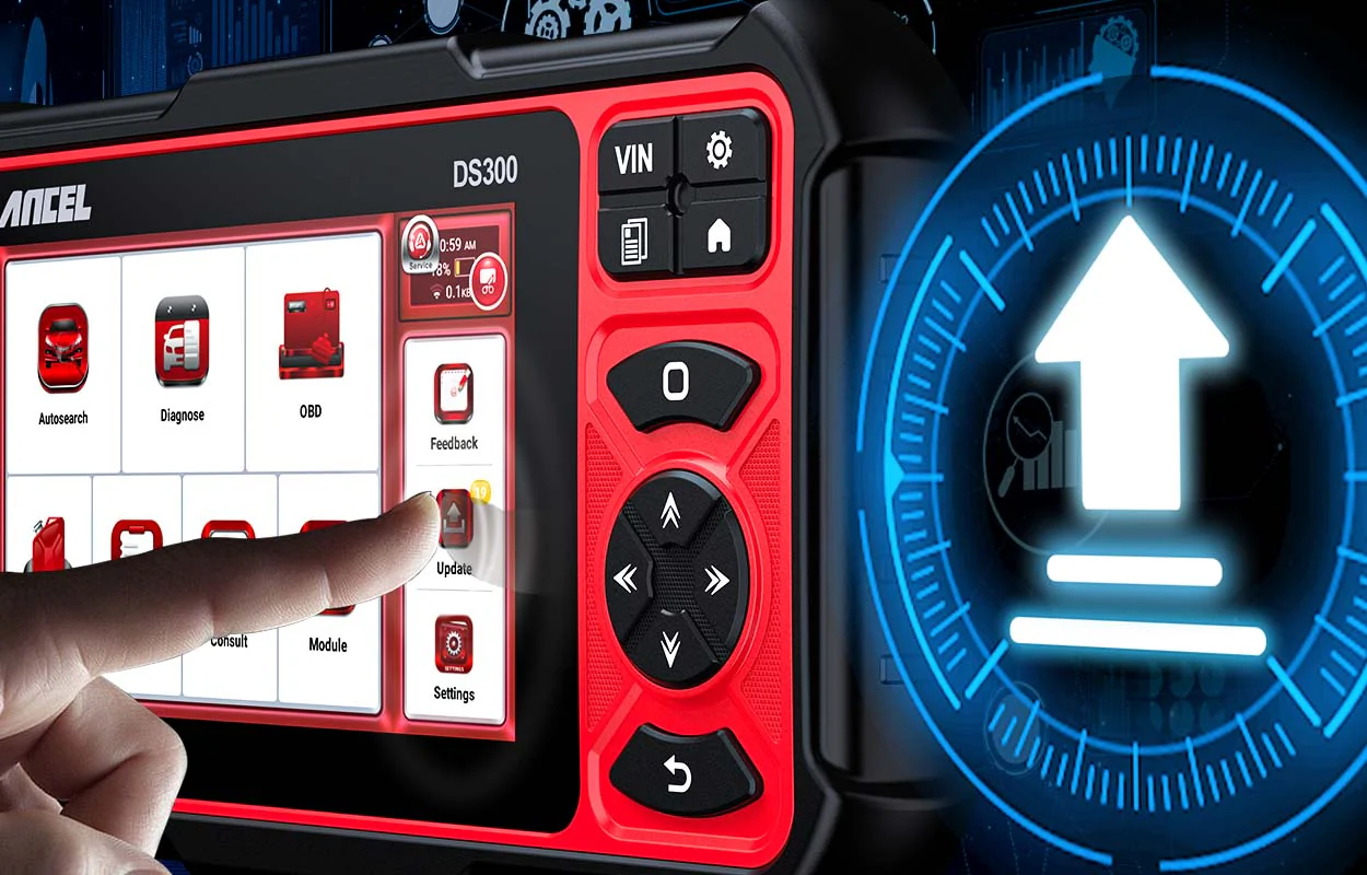 Ancel DS300 cihaz ekranında güncelleme alanı
